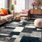 World Rug Gallery Contemporary Abstract Design Plush Shag Area Rug 7'10'' x 10' Gray 473NAVY8X10 - alternate 1